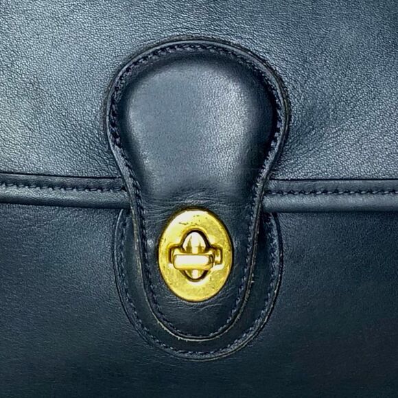 COACH WILLIS Navy Glove Tanned Top Handle Crossbody Satchel Vintage 9927 USA COA - Picture 8 of 17